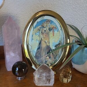 Vintage Brass Frame with Art